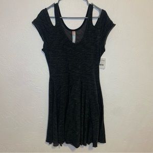 NWT Free People Dress Large Heathered Gray Short Sleeve